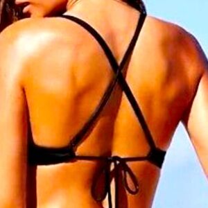 Victoria Secret Black Strappy Bikini Top in 34C